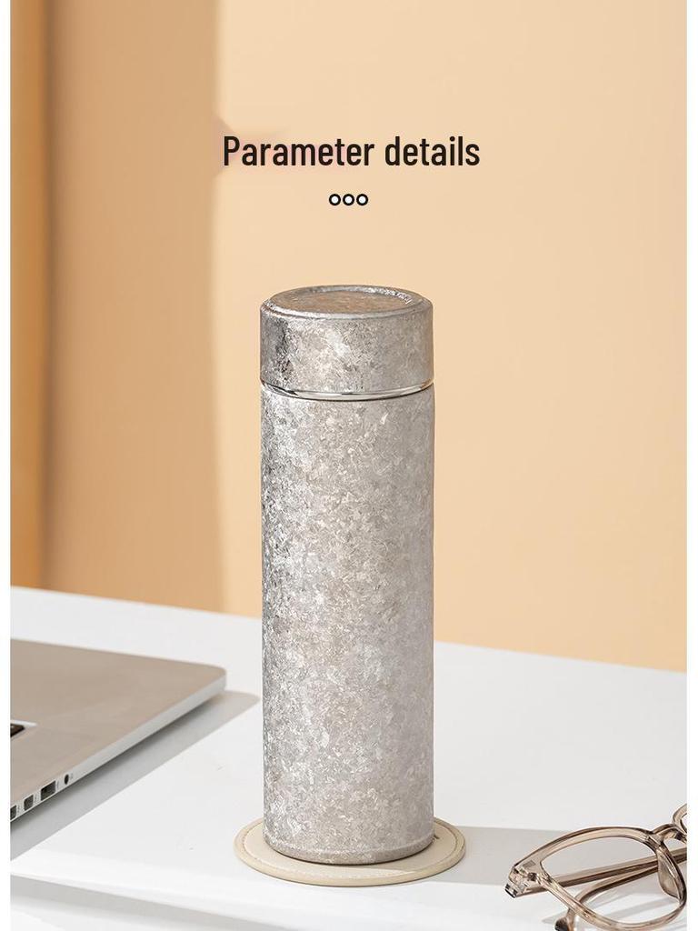 Premium Double-Layer Titanium Tea Cup with Separation Steeping and Insulation