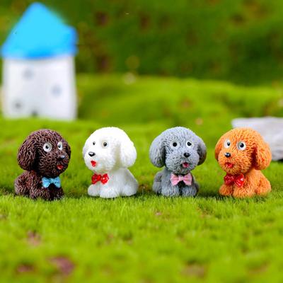 4Pcs Cute Dog Puppy Figurine Crafts DIY Miniature Fairy Garden Decoration Gift KTY
