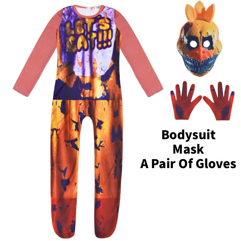 

Ночи Дети Пять Ночей у Фредди Хэллоуин Косплей Вечеринка Костюм Комбинезон Перчатки Маска 120cm жёлтый