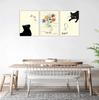 Picasso Cat Painting: Cat and Friendship Flowers, 3-Panel Art Poster, Decorative Painting for Living Room, Sofa Background, Wall Decor, with Wooden Fr