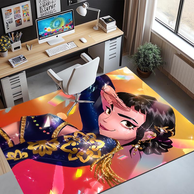 KPop Demon Hunters Pattern Rug, Indoor/Outdoor Mat, for Picnic, Gameroom, Bedroom, Office, Living Room, Home Decor Carpet, Birthday Gift
