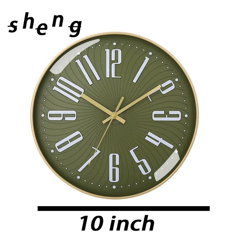 10 Inch Simple Mute Wall Clock Does Not Tick Round Three-dimensional Wall Hanging Clock for Study Classroom Living Room School