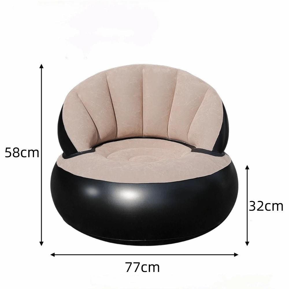 Thickened PVC Foldable Air Couch Flocked Velvet Inflatable Lounge Chair Camping Chair