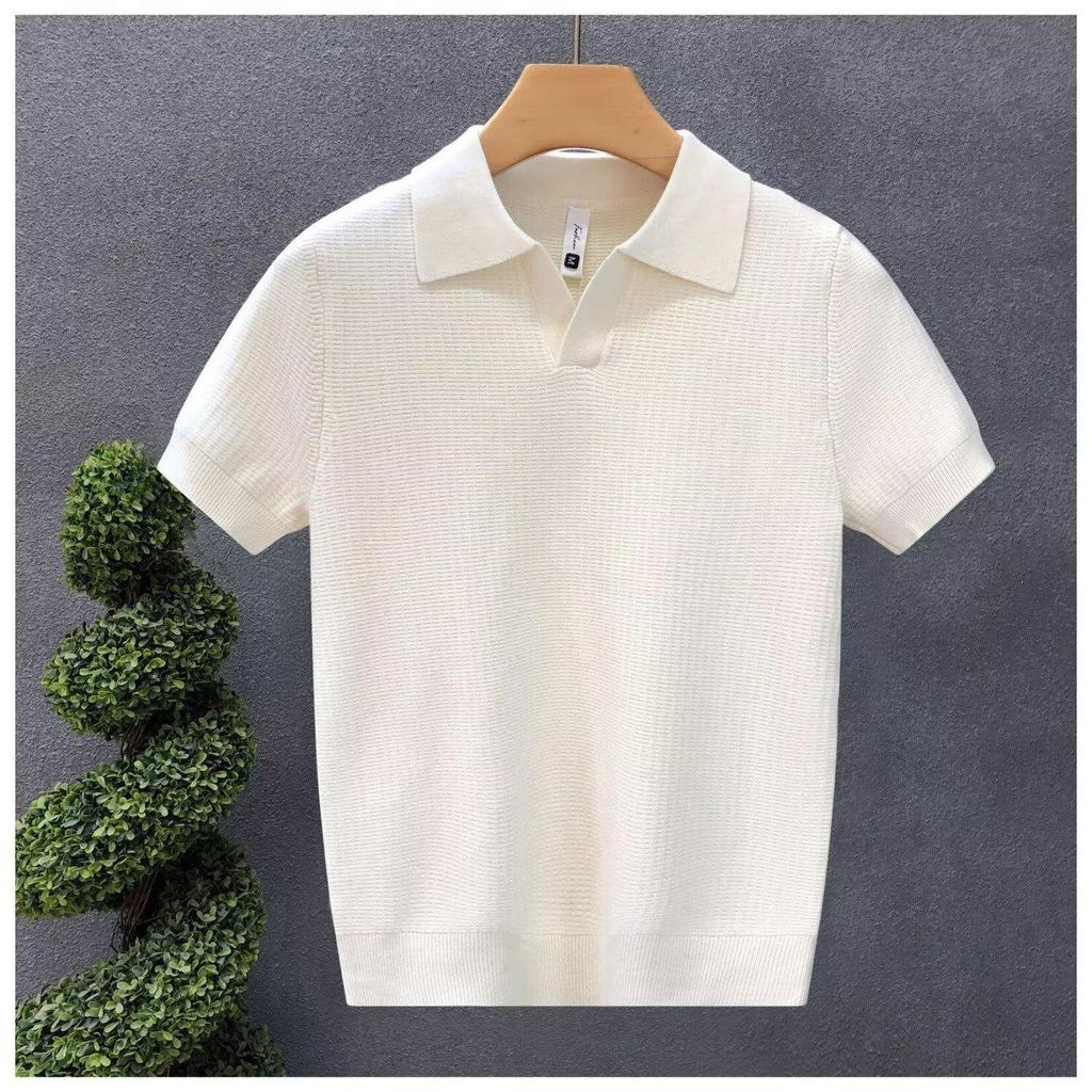 2026 Hochwertiger atmungsaktiver Herren-Polo-Strickpullover - Stilvolles, vielseitiges Kragen-T-Shirt