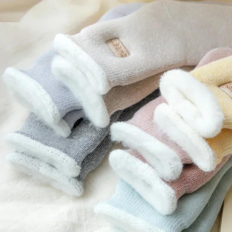 Winter Warm Wool Sock for Women Solid Color Thicker Cashmere Socks Merino Socks Against Cold Snow Russia Male Womens Socks
