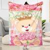 Pink Bunny In Flowers Blankets are suitable for living rooms,making them an ideal choice for outdoor travel and gifts.