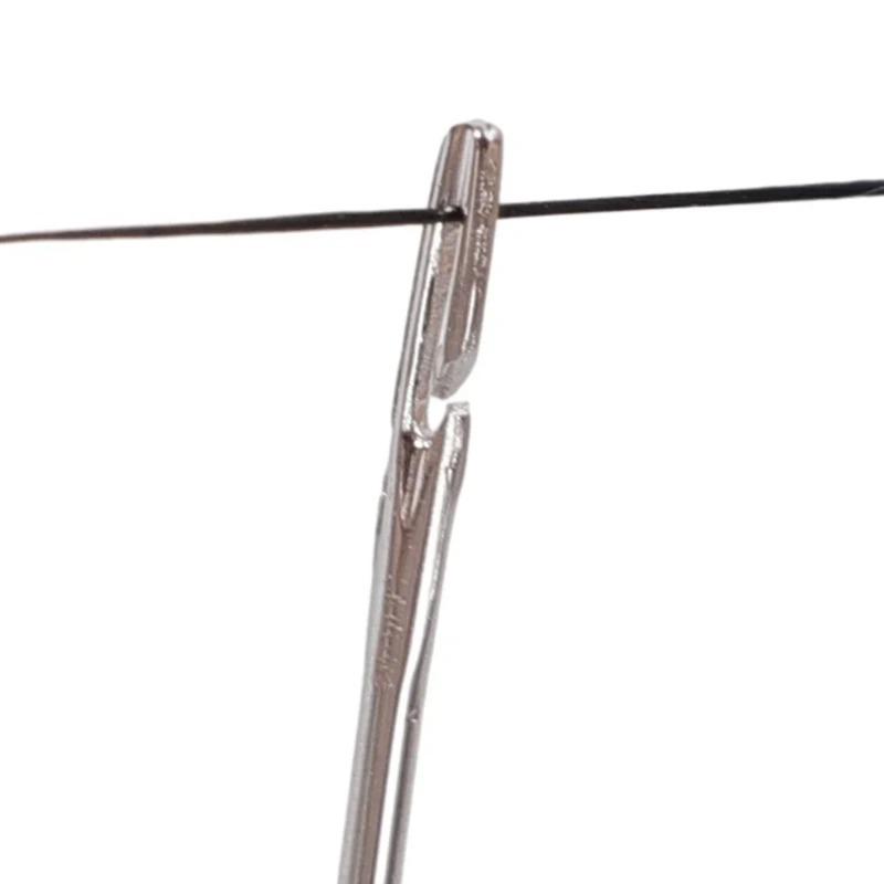 36/12Pcs Side Hole Blind Sewing Needles Stainless Steel Elderly Self Threading Needles Household DIY Beading Threading Needle