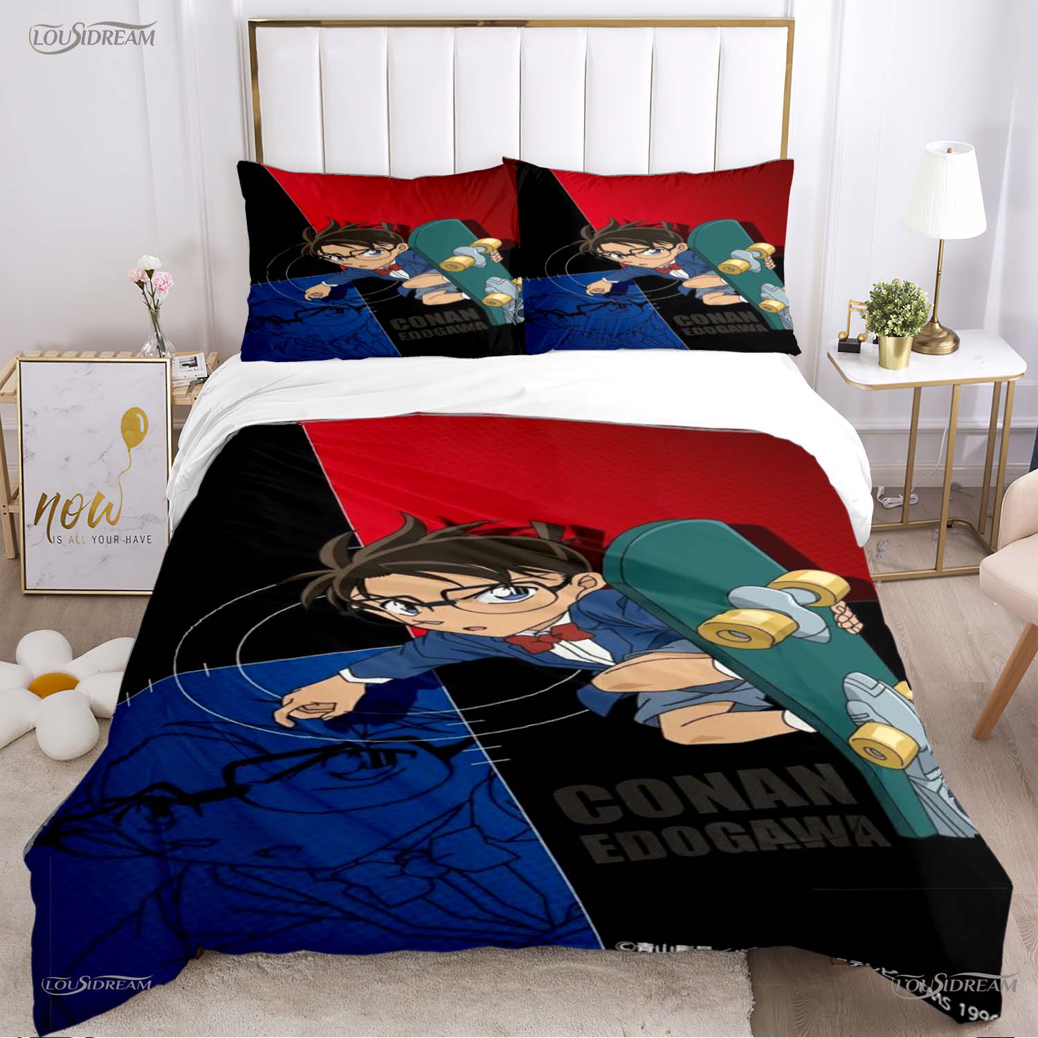 

Detect Conan Cartoon All Season Duvet Cover Comforter Bedding Sets Soft Quilt Cover And Pillowcases Boy Single/Double/Queen/King EU Twin 135x200cm