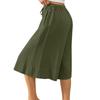 Women’s Wide Leg Culottes Drawstring Waist Loose Fit Pleated Midi Skirt Pants Soft Lightweight Fabric