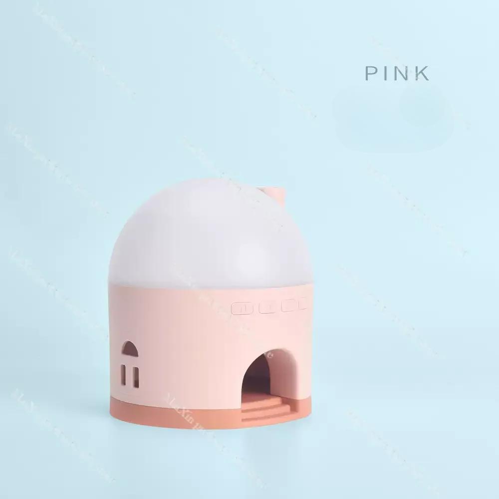 

Снежный домик Звездная музыкальная проекционная лампа Музыкальная шкатулка Вращающийся свет Звездное небо Атмосфера Ночной светильник Navidad Рождественский декор розовый