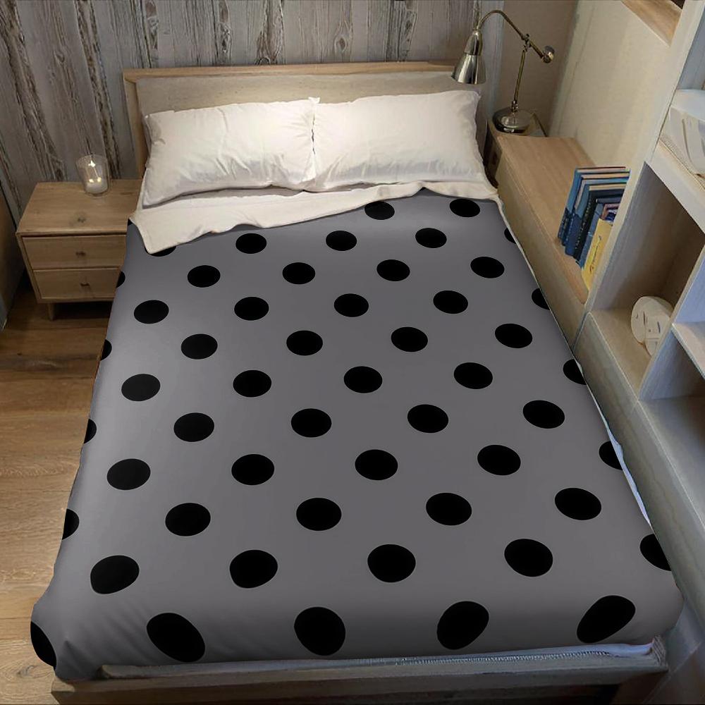 Klassische Schwarze Polka Dots Flanelldecke Warm Weich Halloween Weihnachten Sofa Warm Gemütlich Dekoratives Dekor Geschenk für Alle Jahreszeiten