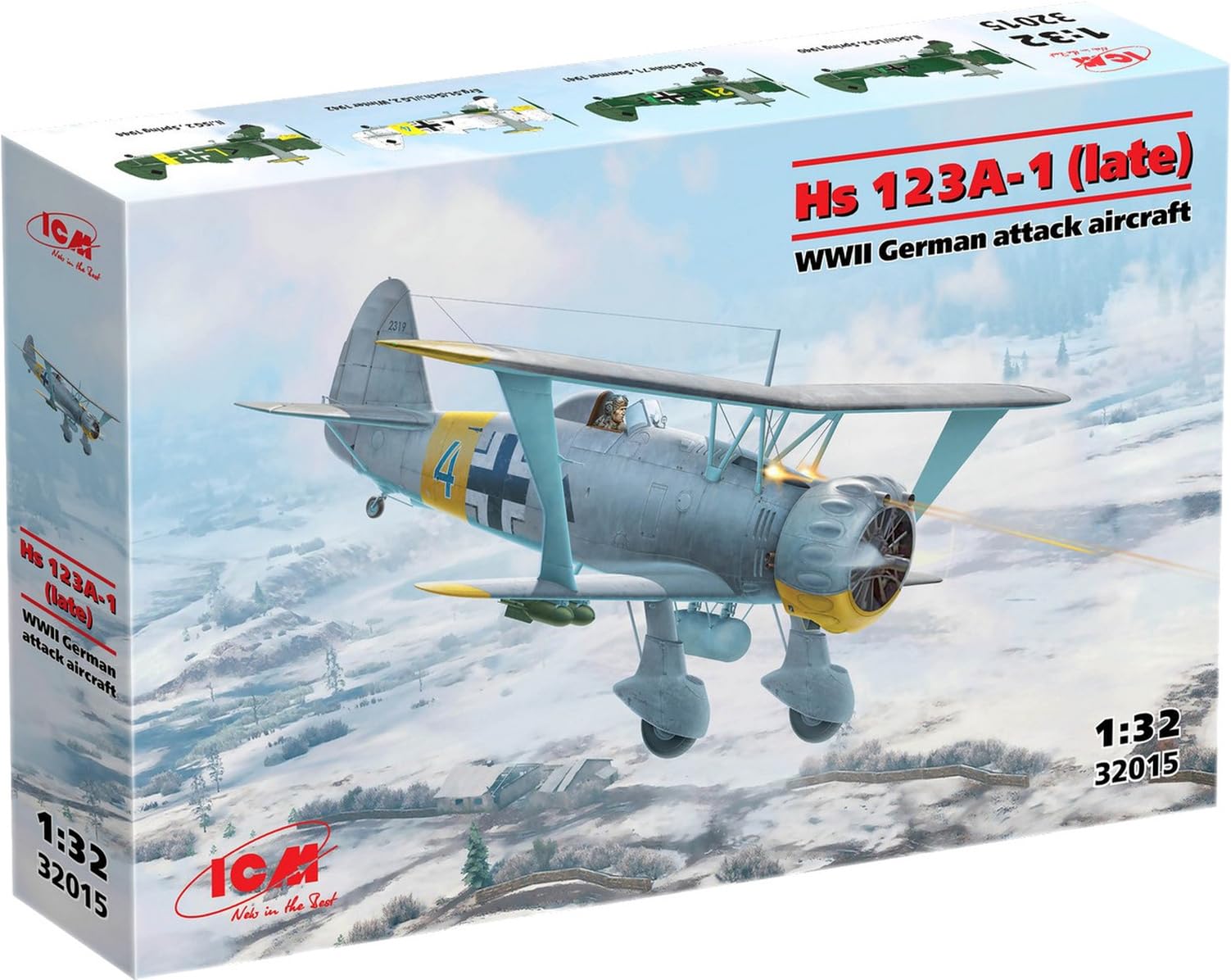 

ICM Henschel Поздняя модель Пластиковый набор 32015 1/32 Hs123A-1 (Самолет)