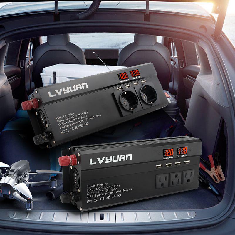 Lvyuan 12V/24V To 220V Modified Sine Wave Car Inverter, 500W-4000W Power Strip Style