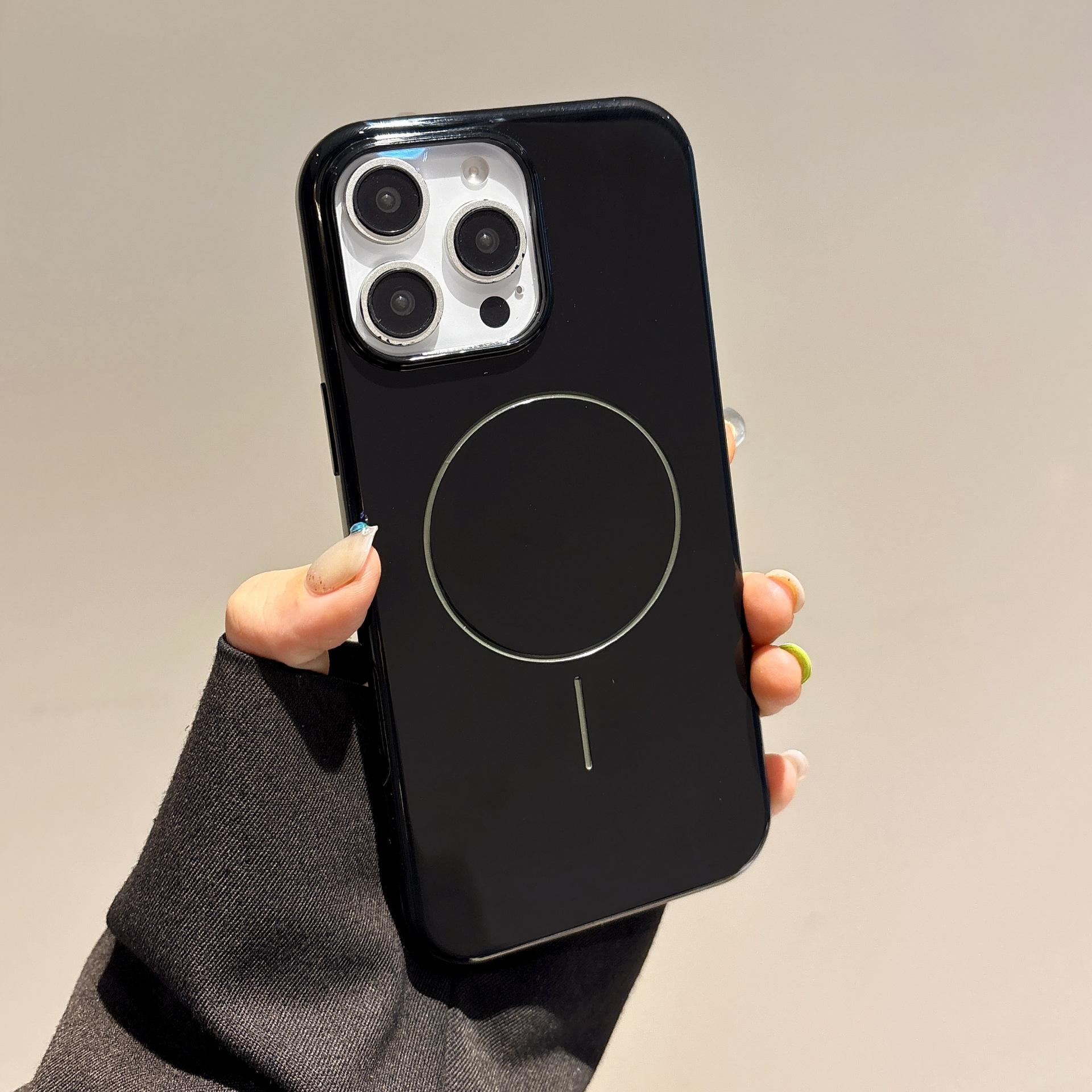 

For IPhone16 Mobile Phone Case Imitation Original Fine Circle Magnetic Suction for Apple 15promax All-inclusive Solid Color Protective Case For iPhone11Promax