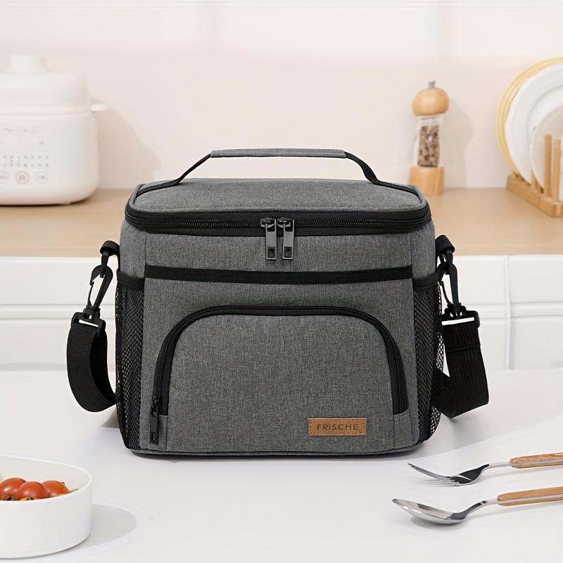 Multifunctional Insulated Lunch Bag, Waterproof, Large Capacity, Crossbody Strap, Ideal For Office, School, Picnic, Travel