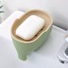 Creative Double Layer Soap Box Waterproof Cute Elephant Drain Soap Dish Self Draining Anti-slip Soap Holder Home Decorative