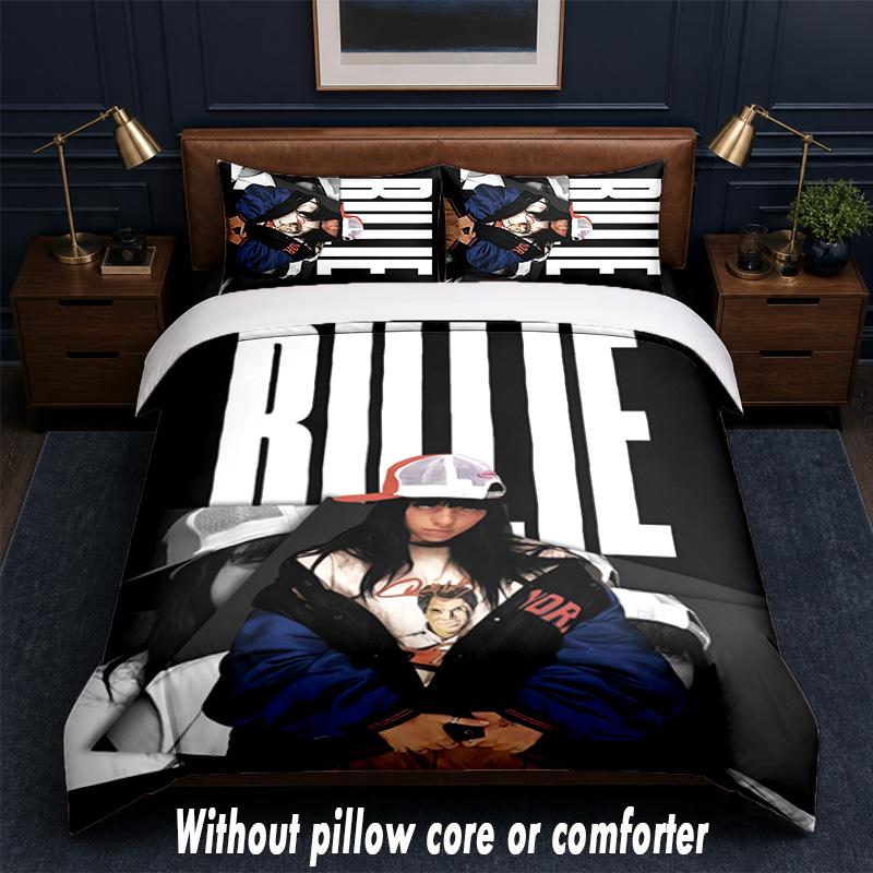 Billie Eilish Design Bed Bedding Set 1 Duvet Cover + 2 Pillowcases Soft Breathable Household Bed Linens