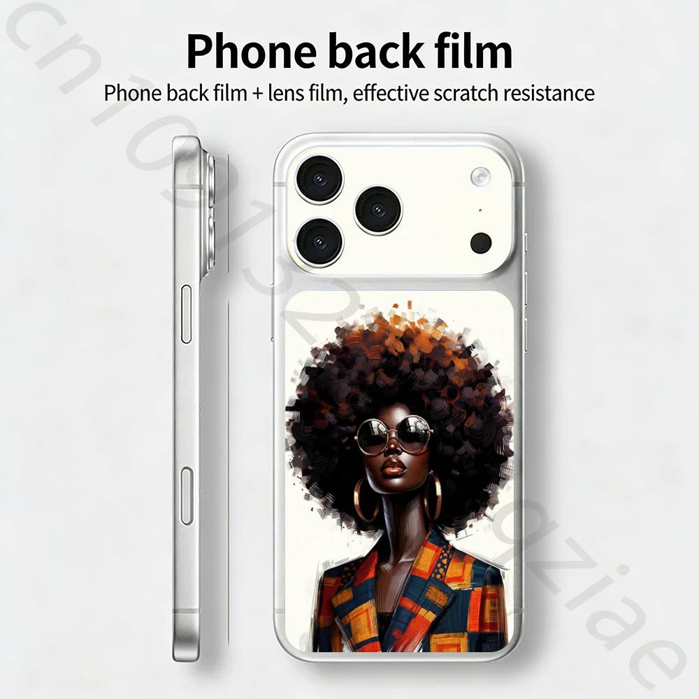 

Арт-наклейка Afro Girls Art TICKET Обертка-скин для iPhone 17 Pro/Pro max Защитная пленка для задней панели, рамки, камеры iPhone17promax