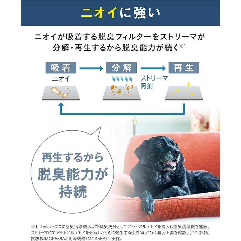 Daikin [2026 Model] Humidifying Air Purifier MCK556A-W (25-tatami mat) [Pollen Protection] 10-Year Filter Replacement Free, Streamer Slim, Quiet, Easy