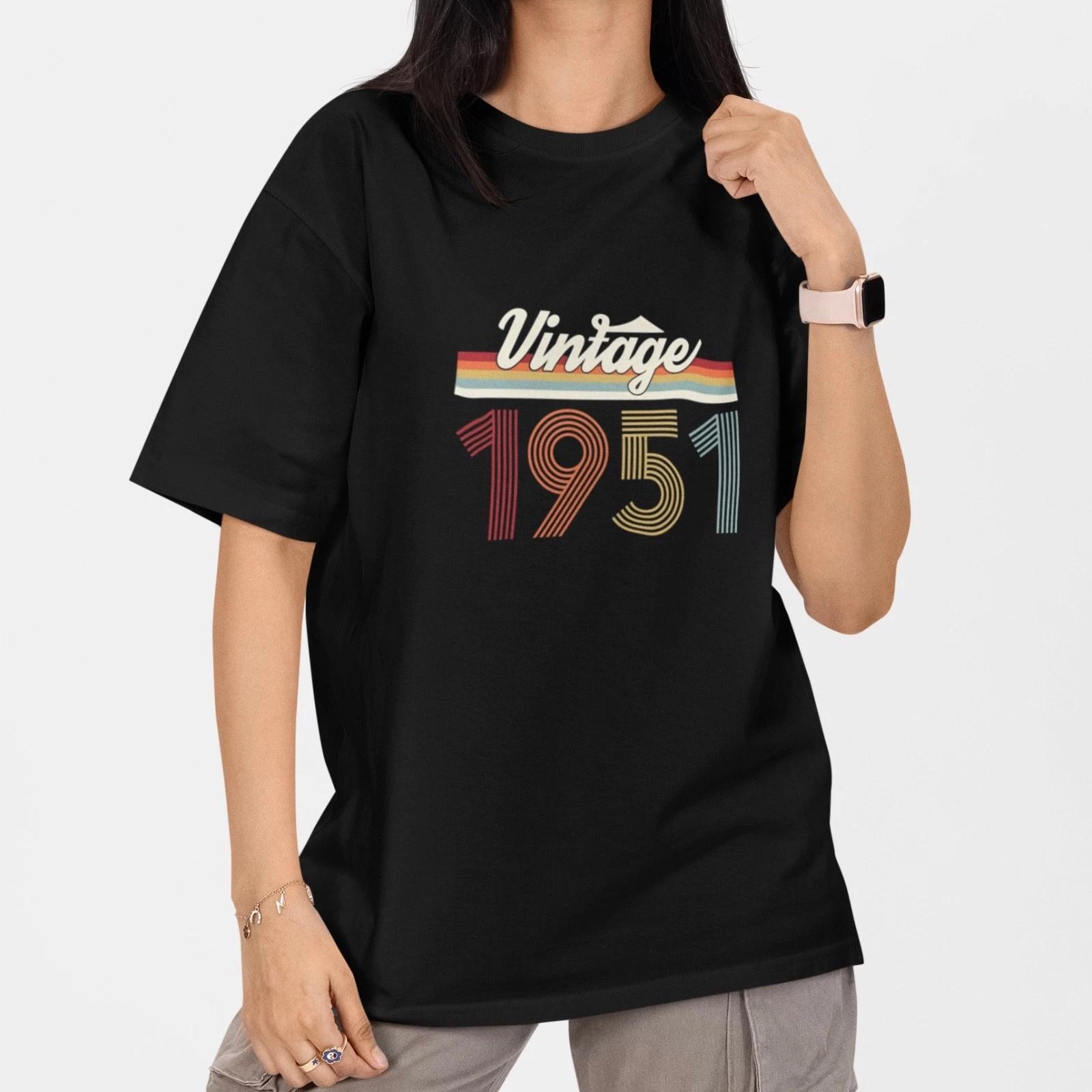 Vintage 1951 T Shirt 74th Birthday Gift Retro Born 1951 Tee Unisex 100% Cotton XS