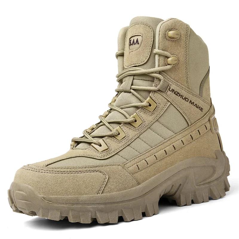 Men Boots High-top Desert Tactical Boots Men's Hiking Shoes Outdoor Waterproof Ankle Work Safty Sneakers