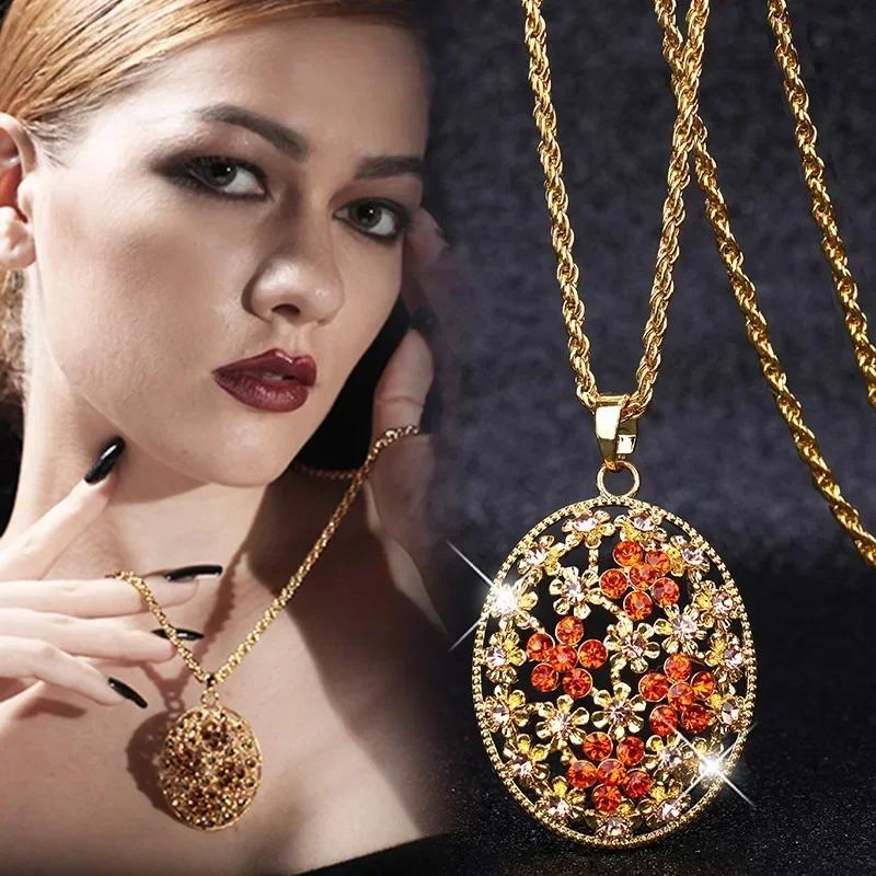 Neuer Halbedelstein Trapez-Anhänger Lange Halsketten für Damen Vintage Quadratisch Geometrisch Weibliche Geschenke Schmuck