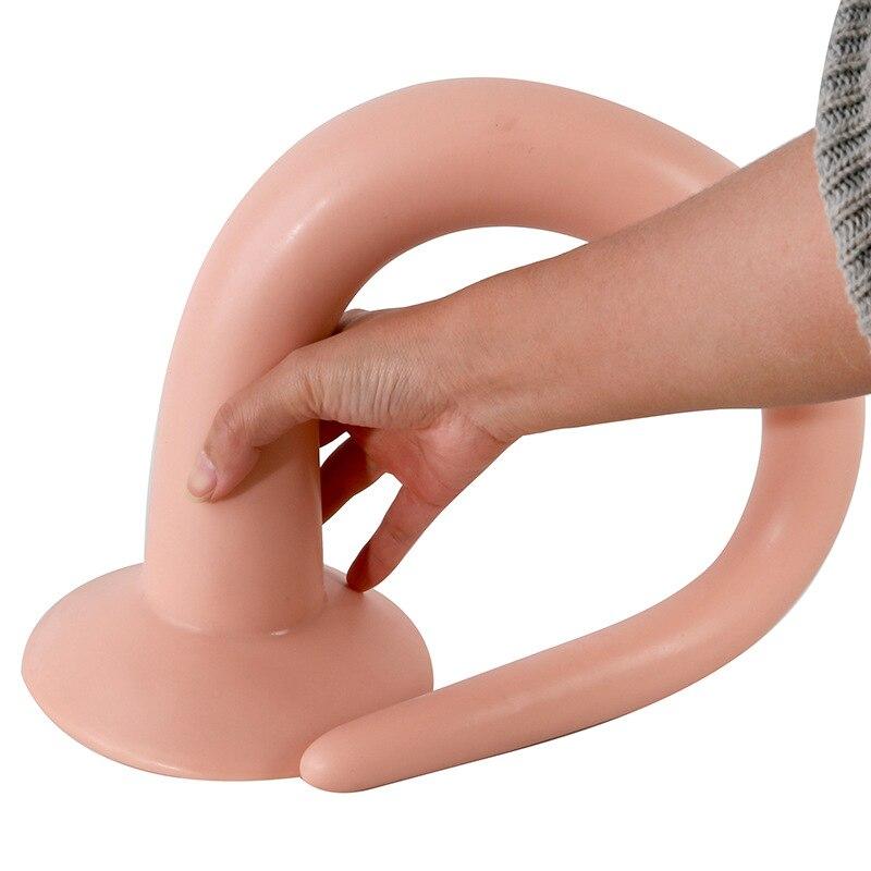Silikonový anální kolík ocasní anální dilatátor Sexuální hračky pro dospělé Big Dildo s Sucker Fisting Realistický penis Gay BDSM Pegging Slave