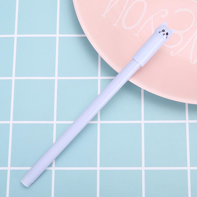 Korean Cute Kitten Wagging Tail Neutral Pen - 0.5mm Black Ink Student Stationery.