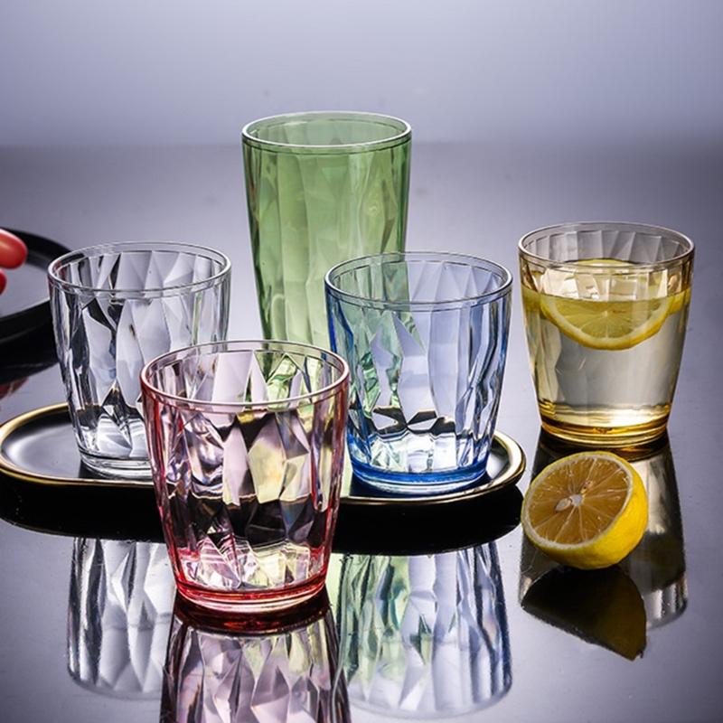 Acrylic Drinking Glasses Shatterproof Water Tumblers Unbreakable Reusable Beer Champagne Cup Dishwasher Safe for Party