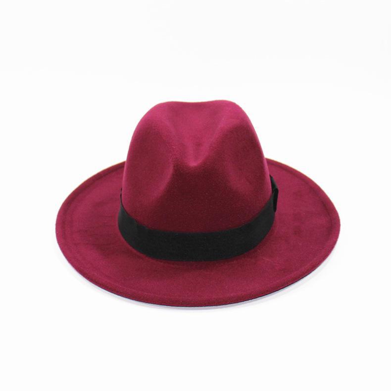 Unisex European & American Retro Wool Felt Jazz Hat with Wide Brim