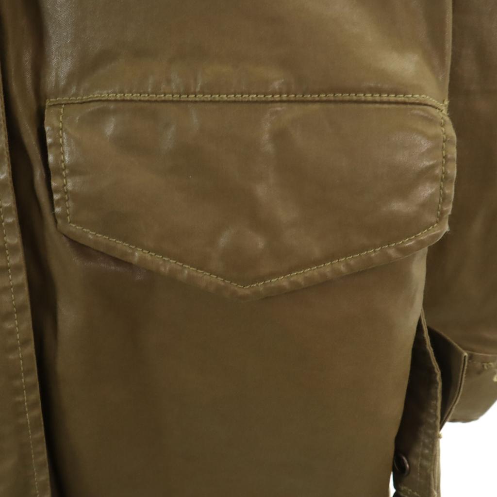 Diesel Faux Leather Coat XS Khaki Women Used