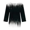 Women's Stand Collar 3/4 Sleeve Printed Top T-shirt