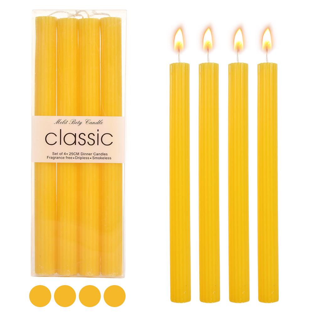 European Romantic Long Stem Colored Smokeless Candles for Home, Dinner & Weddings