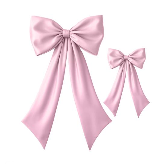 2 Pcs Bow Decor Large And Small Satin Bow Ribbon Tie Room Backdrop Wall Decor for Bachelorette Baby Shower Bridal Shower Birthday Decoration