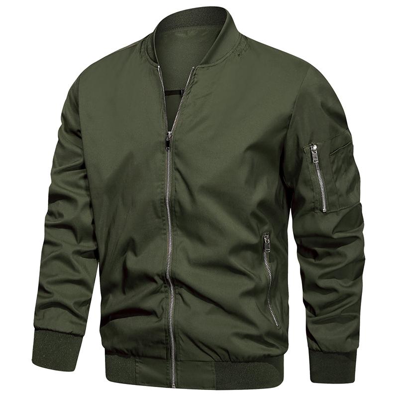 USA Size Men's Lightweight Bomber Jacket for Spring Autumn Casual Flight Pilot Varsity Baseball Coat