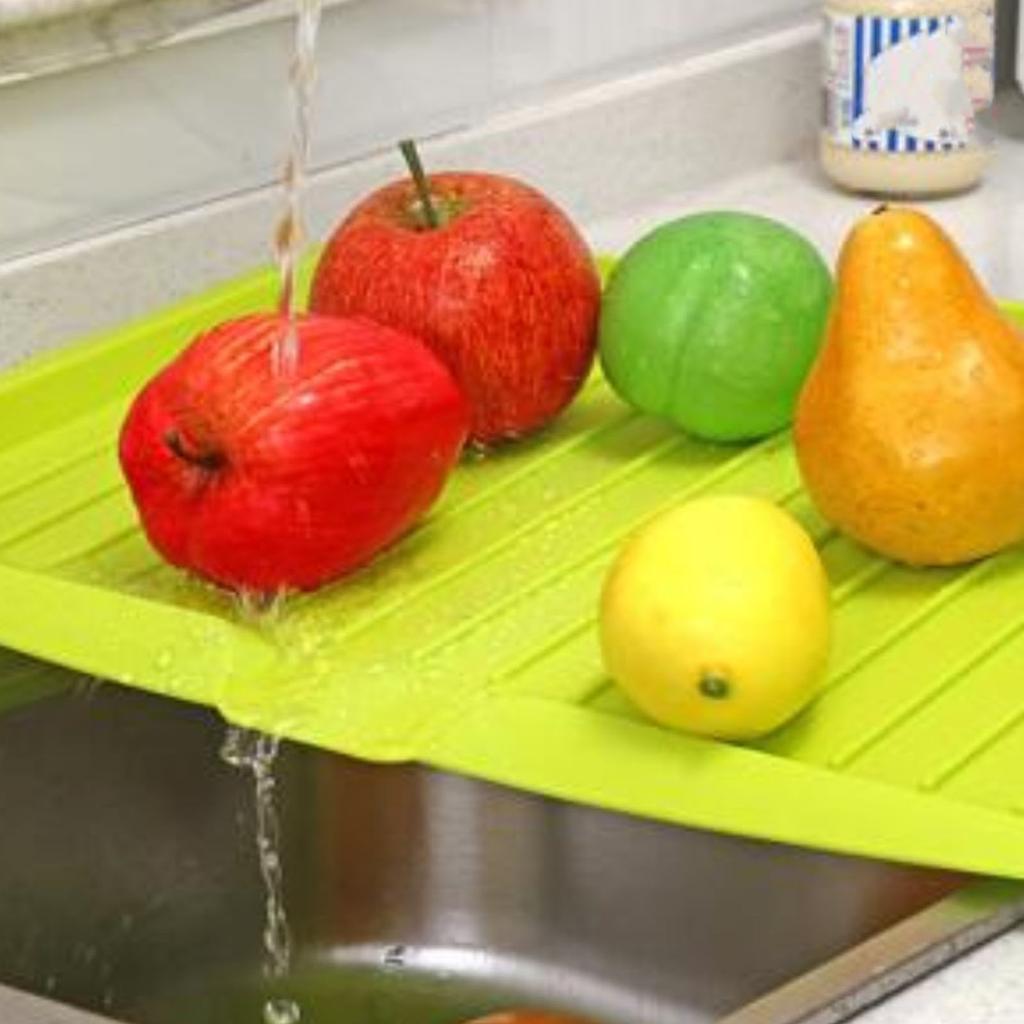 Plastic Dish Drainer Board Multipurpose Rectangular Design Space Saving Kitchen Draining Board Tray for Cutlery Fruits and Vegetables