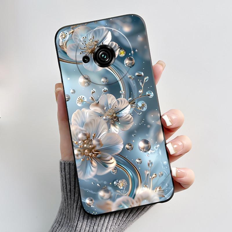 Phone Case For Oukitel C59 Pro Casing Luxury Fashion Butterfly Flower Cellphone Cases Black Jelly Soft Slim Silicone Back Cover