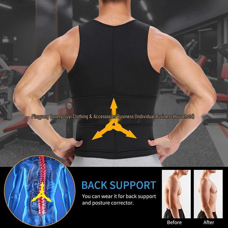 Pánský tvarovací vestový korzet s dvojitým pasem ve velkých velikostech - Sportovní fitness kontrola břicha