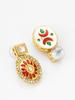 Gold-Plated Maroon Stone-Studded & Beaded Handcrafted Jewellery Set