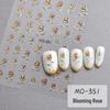 5D Gold-Foil Wild Rose Embossed Nail Art Stickers