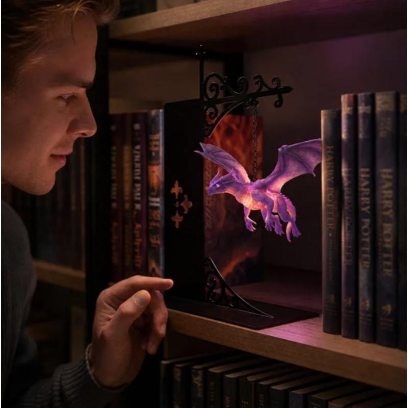 Levitating Dragon Bookshelf LED Lamp Unique Floating Design Warm Glow for Fantasy Enthusiasts Home Decor Gift
