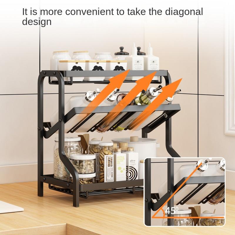 Spice Rack Organizer Three Layers Multifunctional Storage Tray For Seasonings And Spices Jar Cans For Kitchen Rack Storage Box