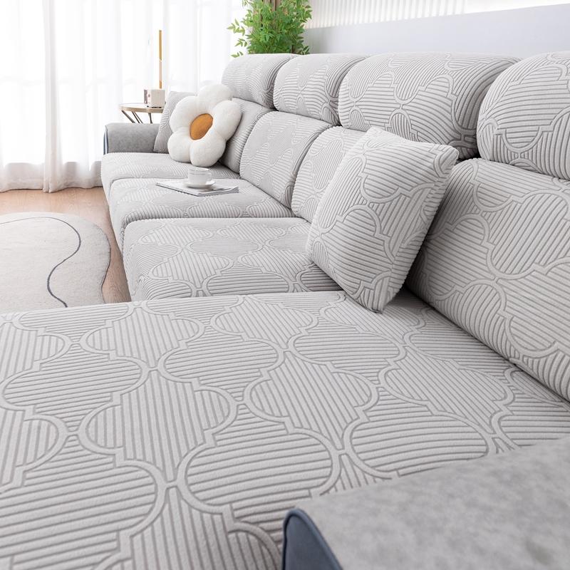 Jacquard Sofa Seat Cushion Cover Elastic Sofa Cover With Elastic Bottom Furniture Protector Couch Cover Anti-Dust Removable