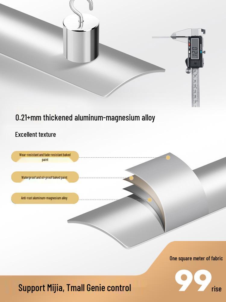 Smart Electric Aluminum Venetian Sunshade Curtains, Mijia APP-Connected for Remote Control in Kitchens and Bathrooms. PVC Matte Gray ZG505