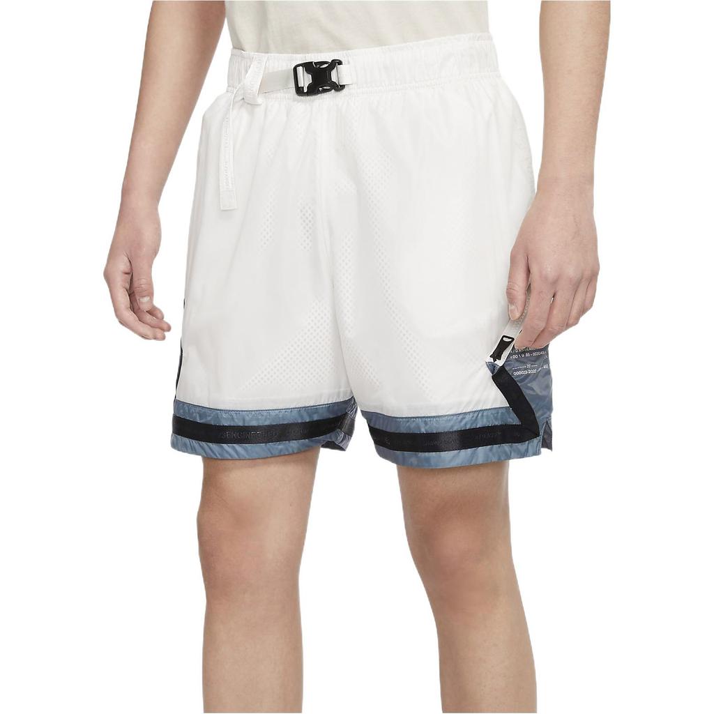 Jordan 23 Engineered Contrast-Weave Mid-Waist Shorts With Drawstring Men Bottoms Phantom White DM1391-030