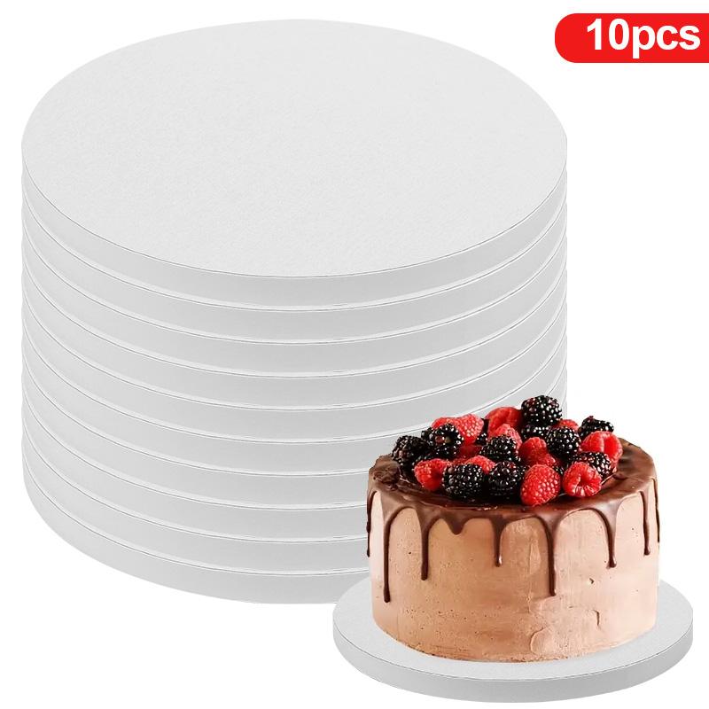 10Pcs 10inch Cake Drum Board Round Base for Wedding Birthday Party Christmas Cake Display Decoration Supplies DIY Baking Tools