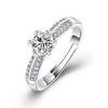 Original 925 Sterling Silber Ring Hohe Qualität Verstellbare Öffnung AAA Zirkonia Für Damen Hochzeit Feiner Modeschmuck Geschenk