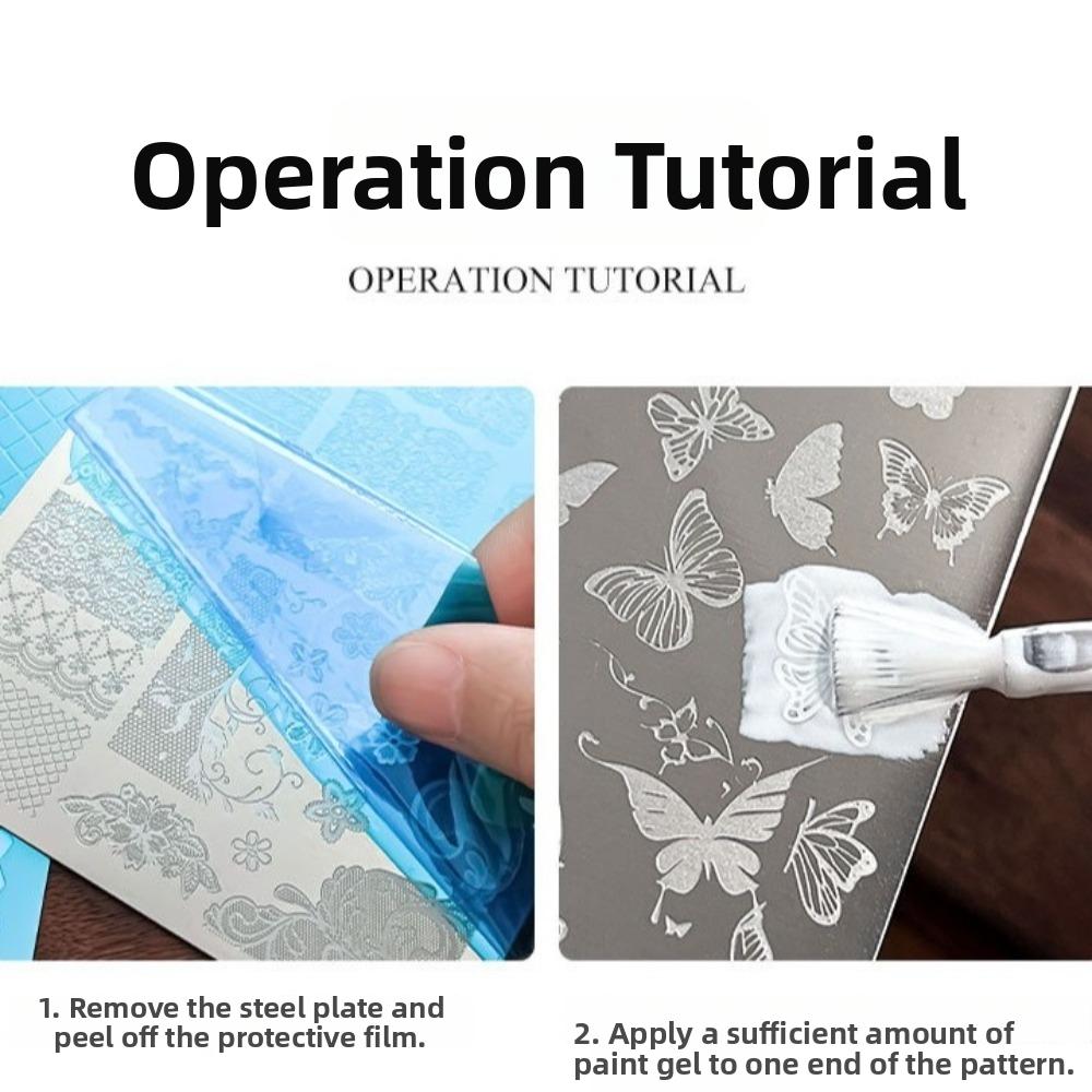 Flower Lace Nail Stencil 3D Lace Nail Stamp Template New Nail Printing Stencils for DIY Nail Art