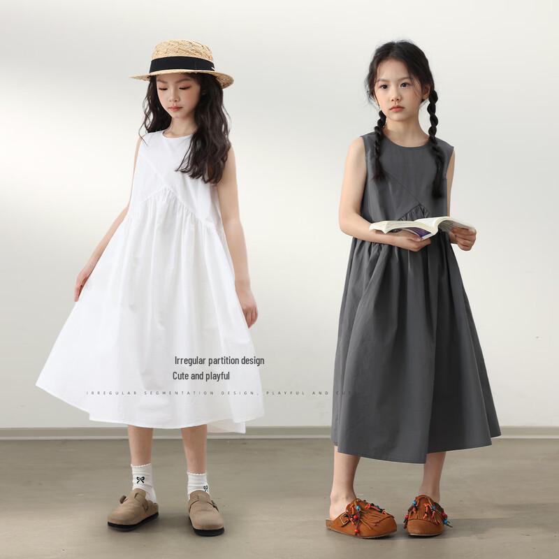 LUSON Mädchen Sommerkleid Ärmellos Koreanischer Stil
