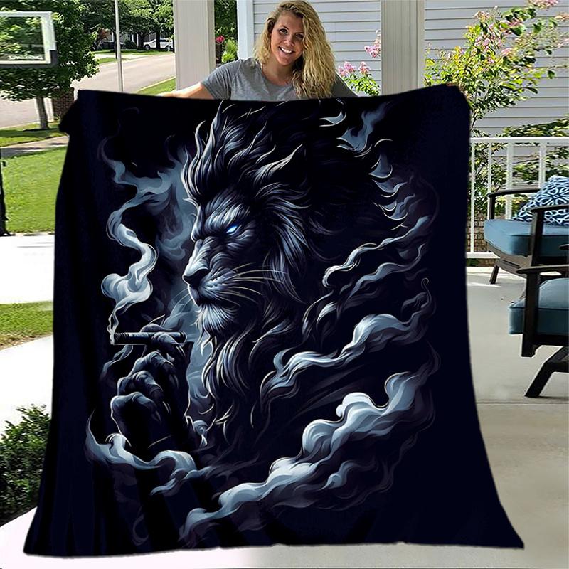 1pc Skulls Roses Candles and Wine Blanket Soft Throw for Home Decor, Gift Idea for and , Living Room .K085